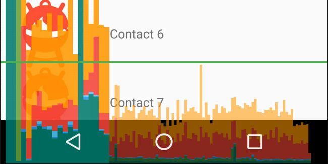 GPU rendering profile indicating frame rendering performance metrics in Android