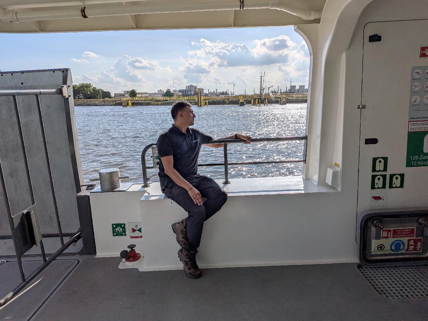 Ferry on the Scheldt river in Antwerp